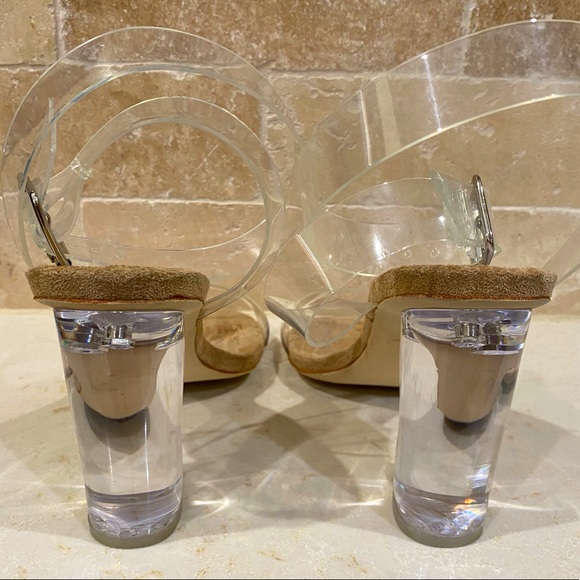 JEFFREY CAMPBELL Clear Ankle Strap Sandals Sz8 - Picture 3 of 5